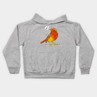 orange and yellow songbird Kids Hoodie